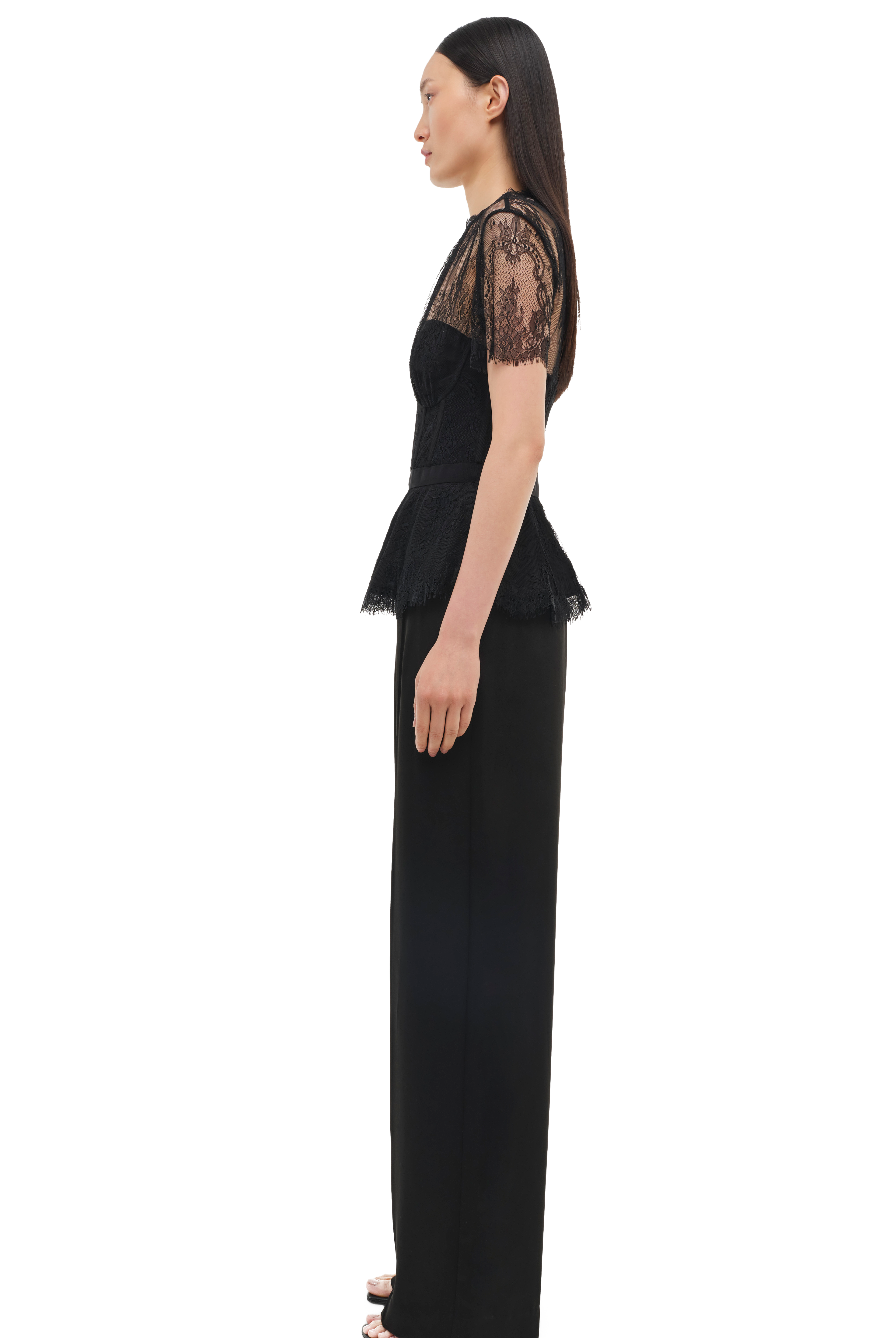 KEHLANI LACE S/S BUSTIER TOP - Blouses - Sassanova