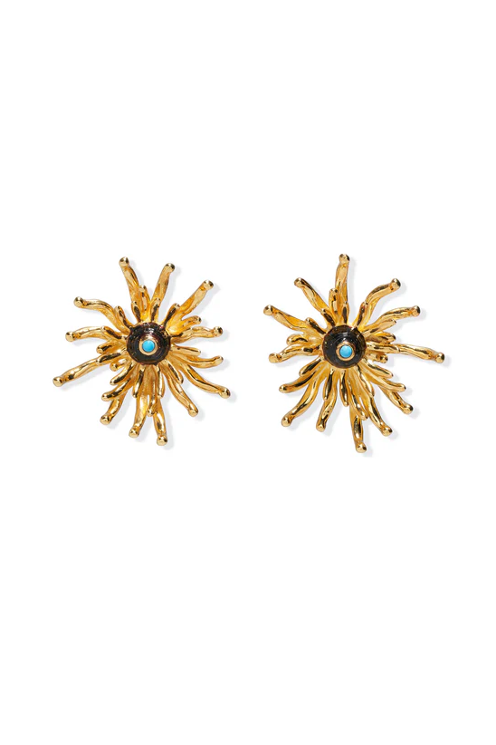 CACTUS FLOWER STUDS- GOLD - Earrings - Sassanova