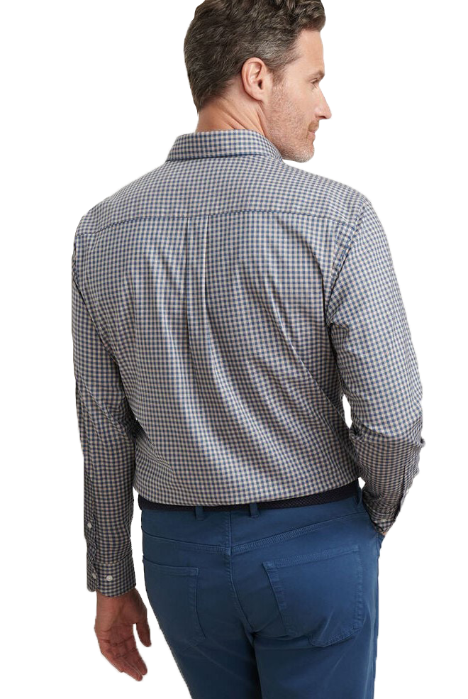 CONWAY CROWN LITE SPORT SHIRT with brown plaid print-novaman