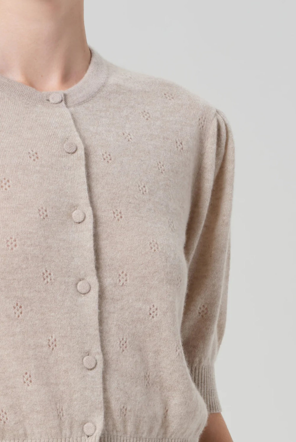 RAINA POINTELLE SHORT SLEEVE CARDIGAN - Sweaters - Sassanova