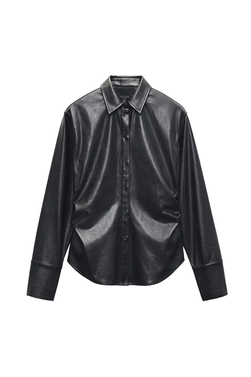 LEAH FAUX LEATHER SHIRT
sassanova