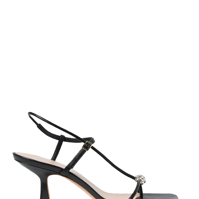 TRIANA MID HEEL SANDAL W/CRYSTALS - Heels - Sassanova
