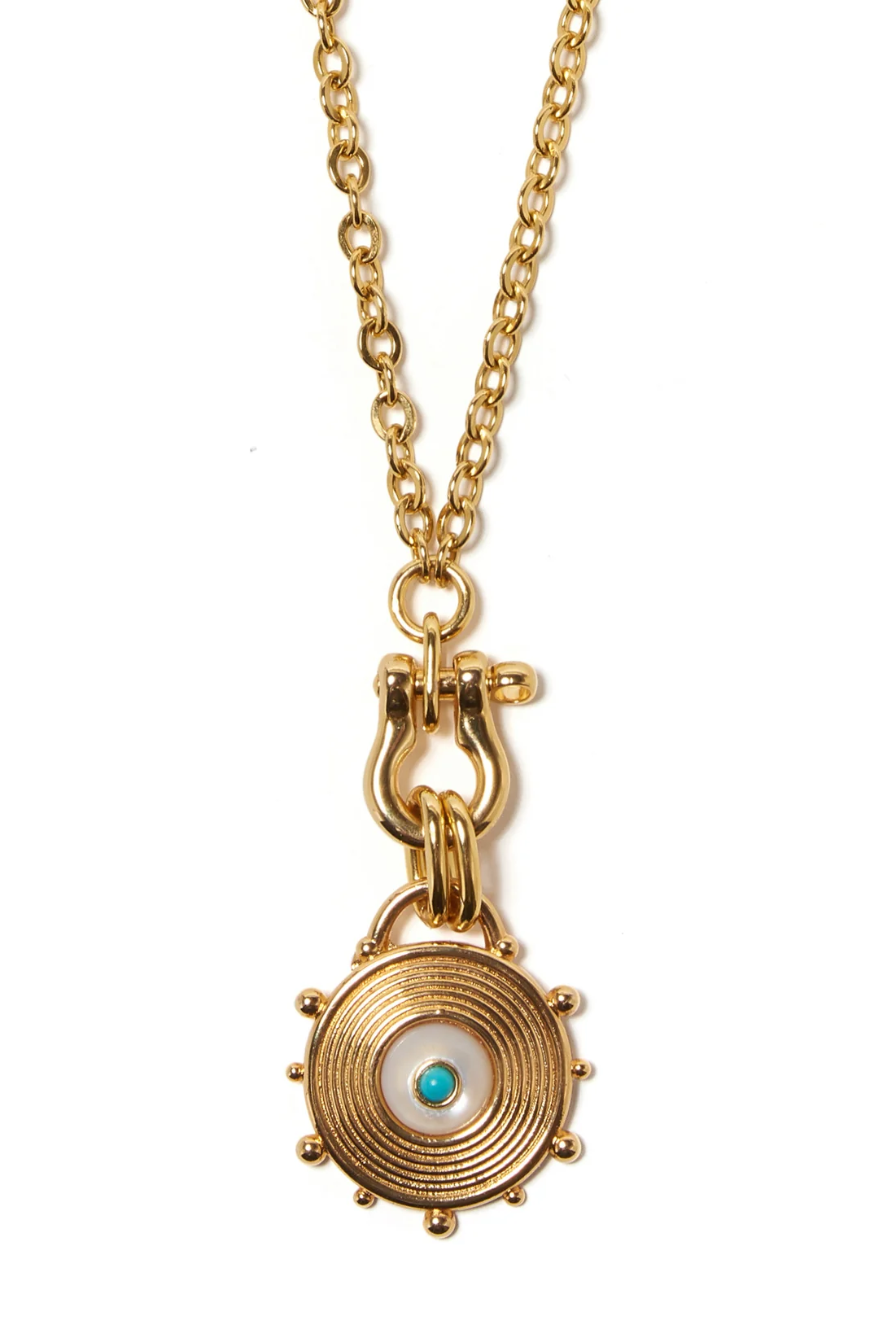 HELM PENDANT NECKLACE- PEARL - sassanova