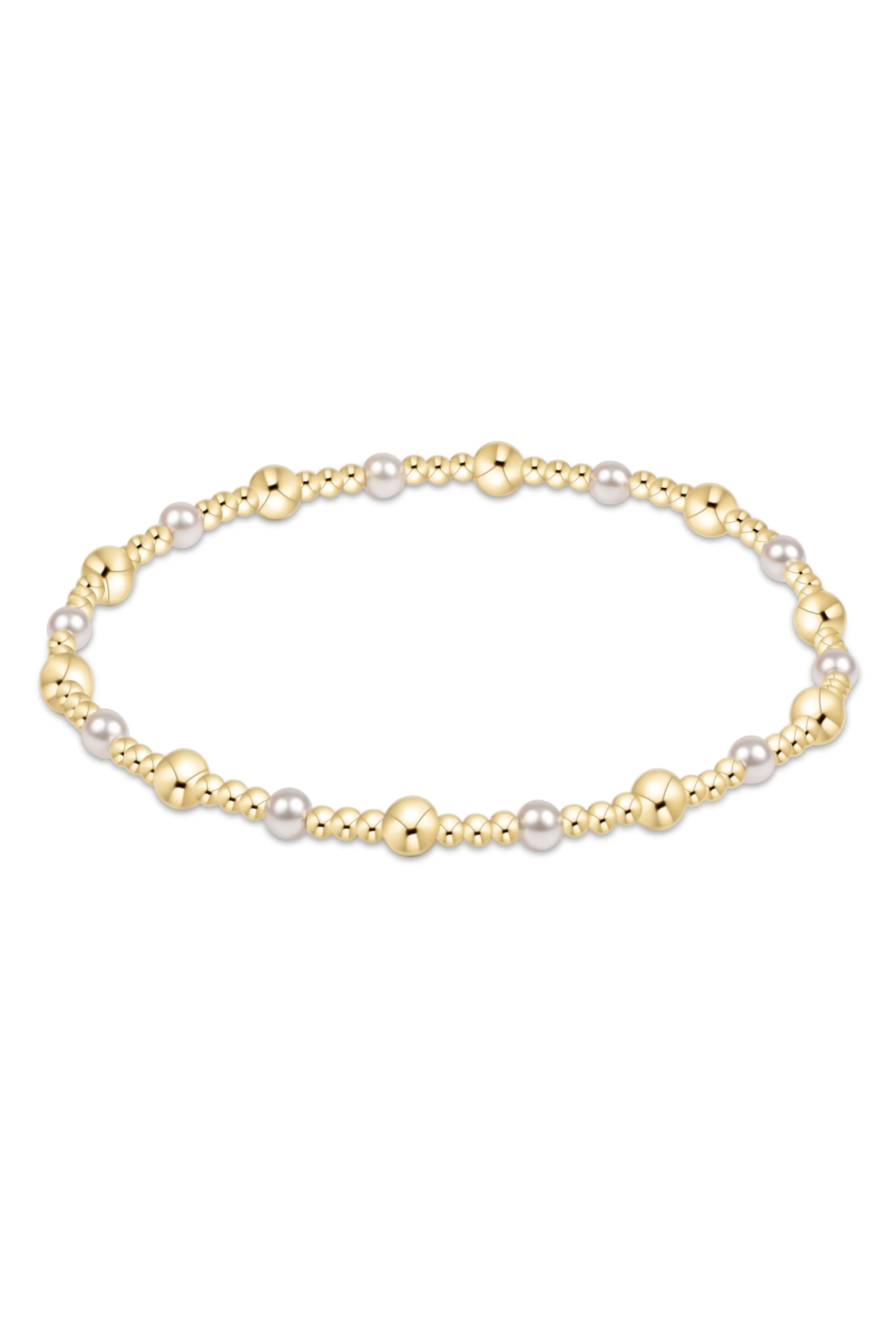 SINCERITY GOLD & PEARL 4MM BRACELET - Bracelets - Sassanova