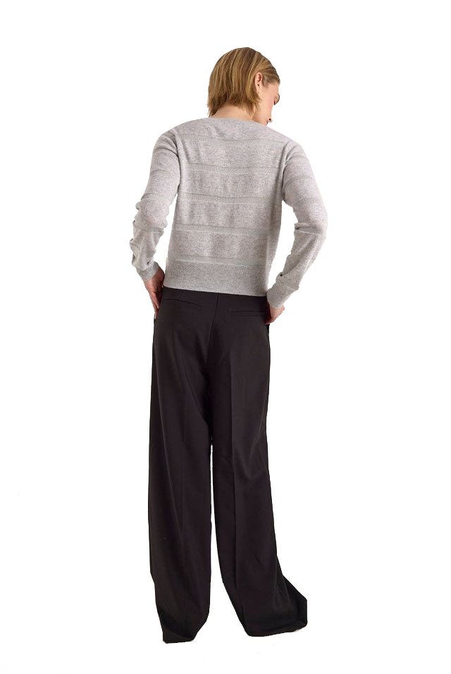 SIMONE LUREX STRIPE V NECK (615/136) - Sassanova