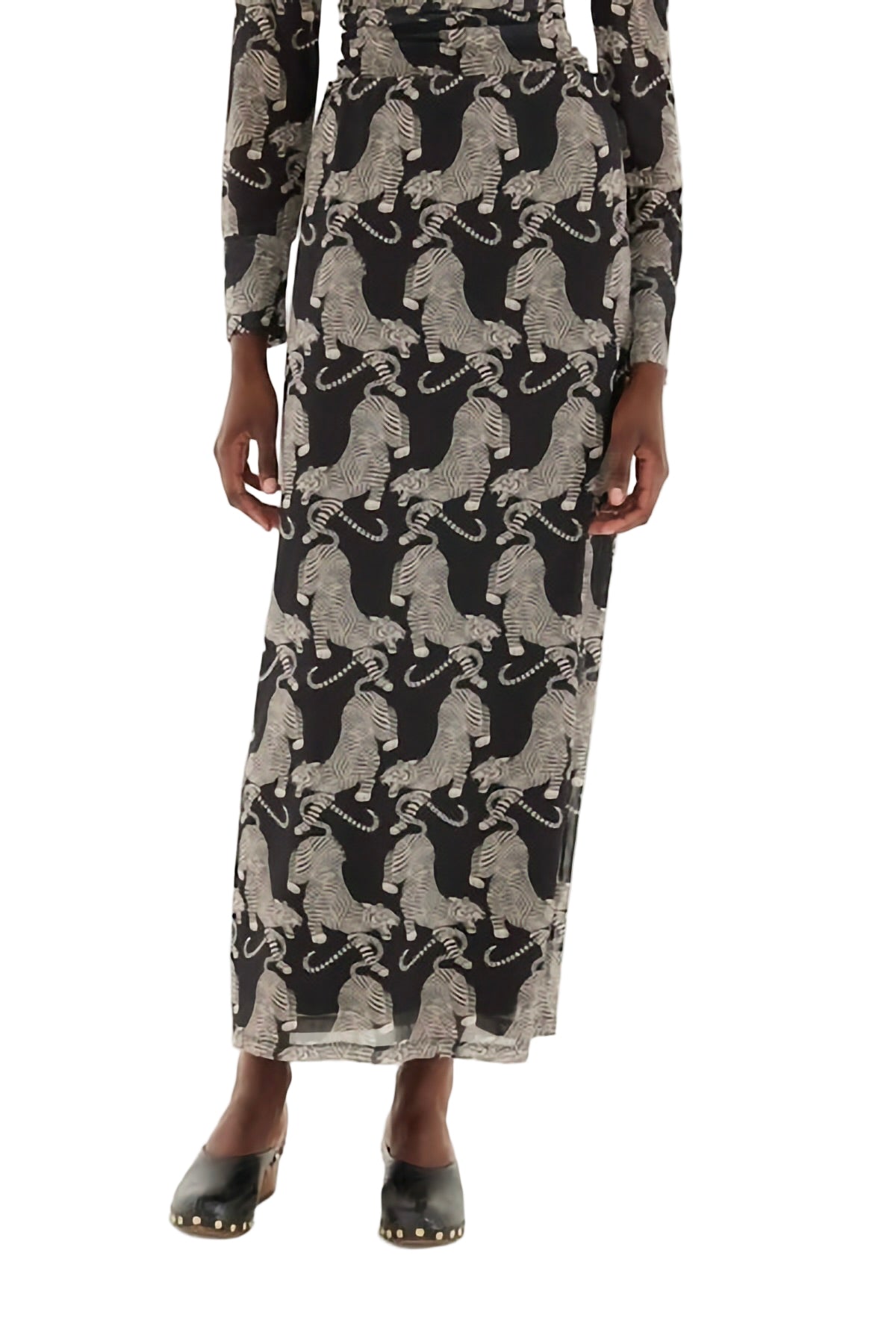 STRIPED TIGERS TULLE MIDI SKIRT
sassanova