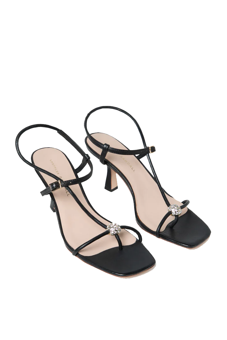 TRIANA MID HEEL SANDAL W/CRYSTALS - Heels - Sassanova