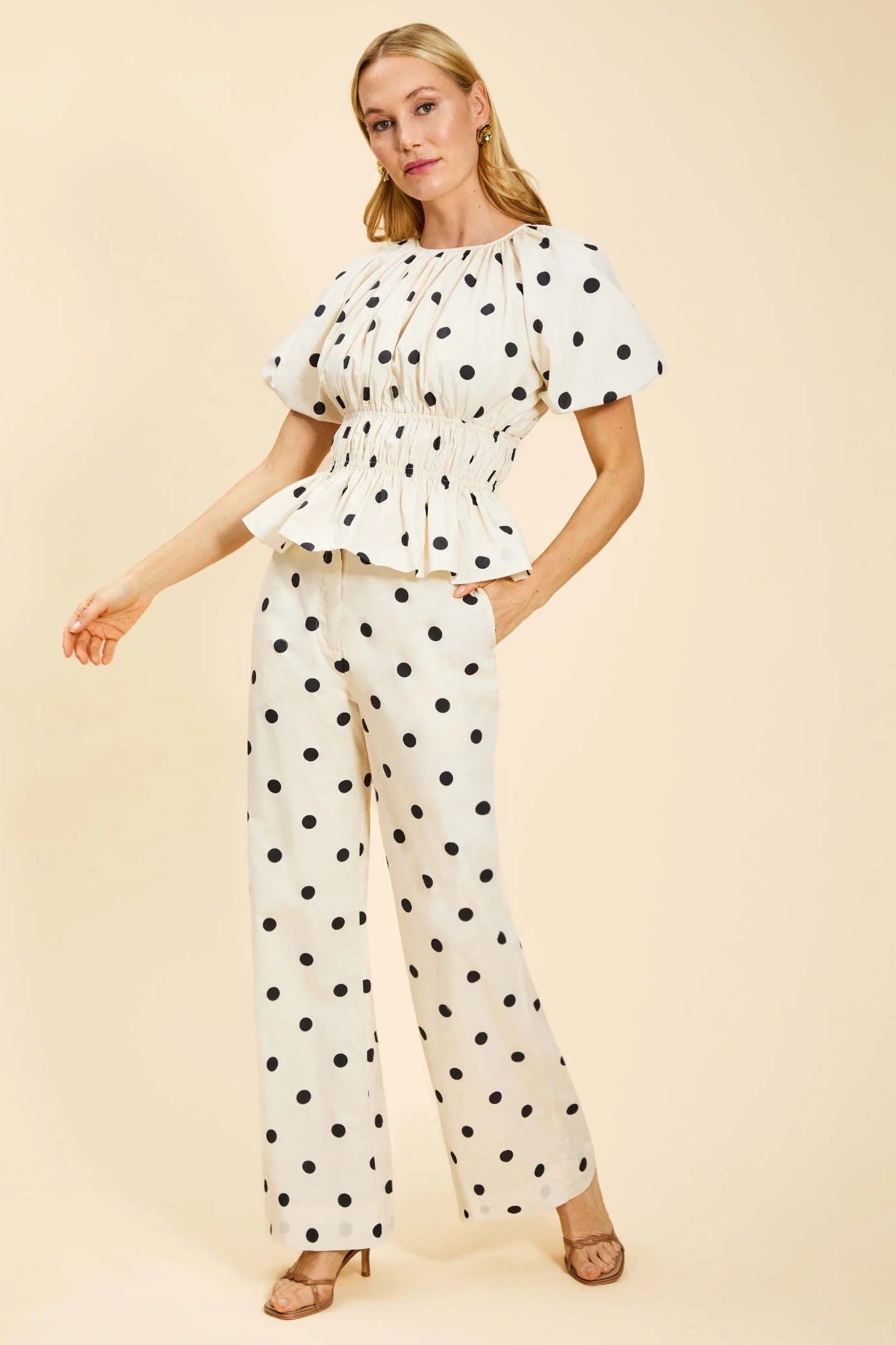BREAKFAST SMOCKED TOP - Blouses - Sassanova