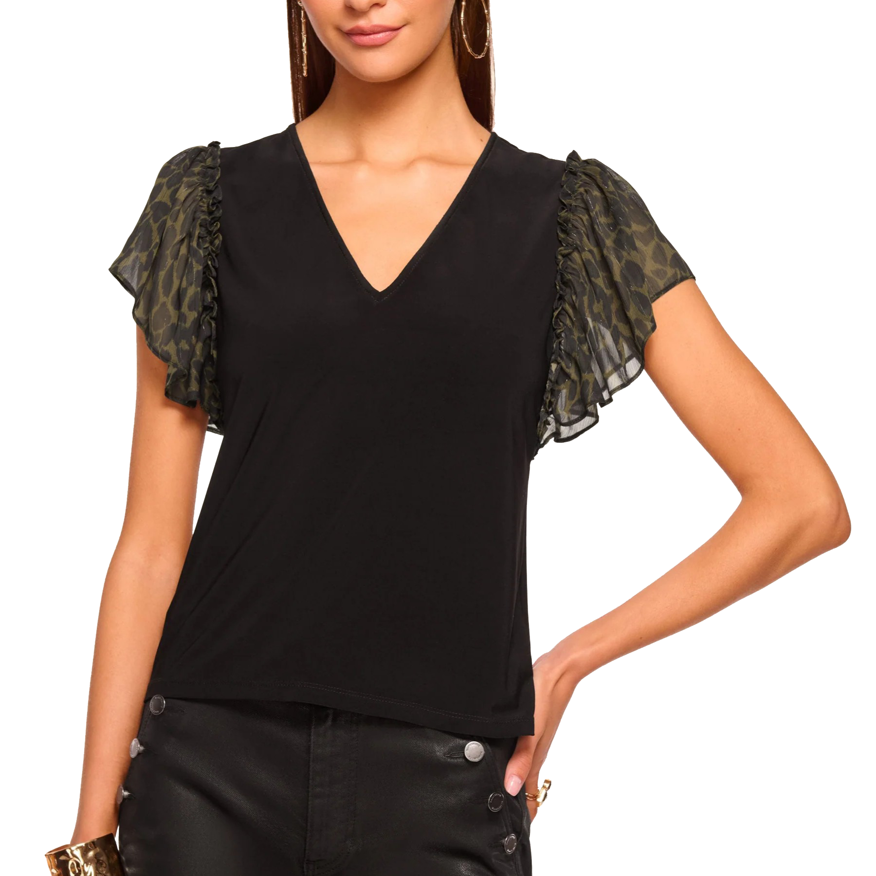 FOLIAGE PRINTED LYSETTE TOP - Blouses - Sassanova