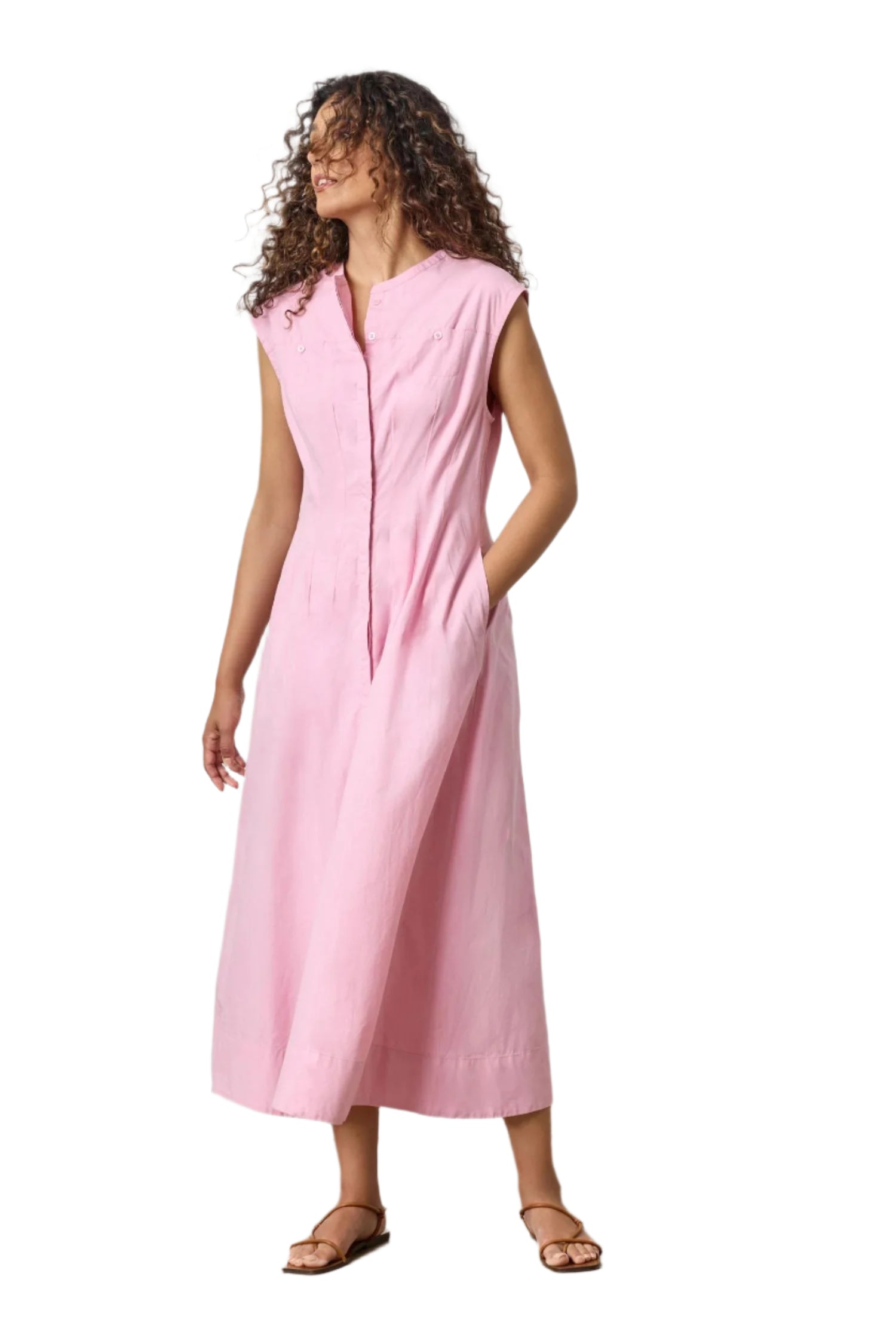 SLEEVELESS SEAMED MAXI DRESS - Dresses - Sassanova