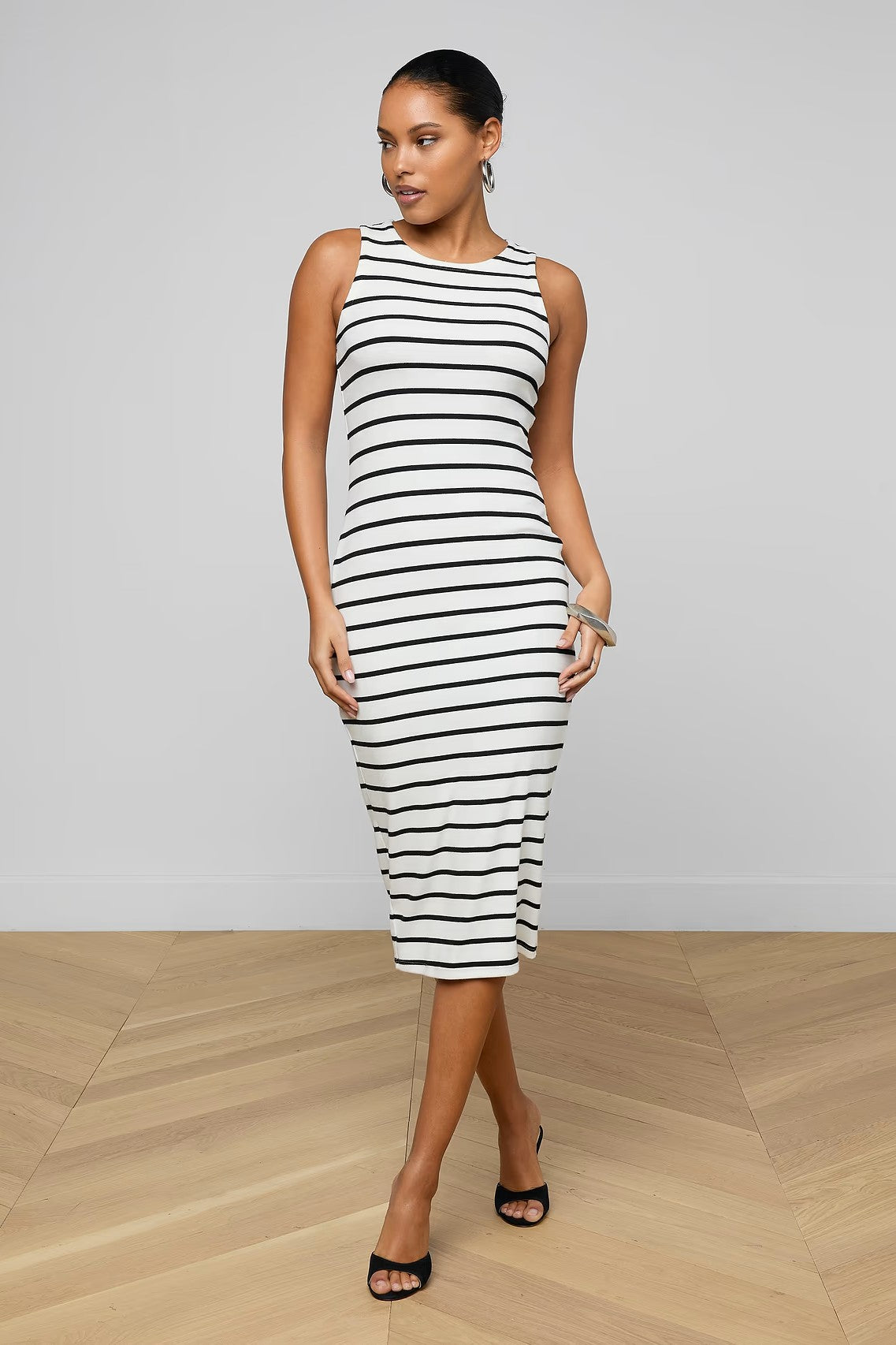 NURA STRIPE RACERBACK MIDI DRESS - Dresses - Sassanova