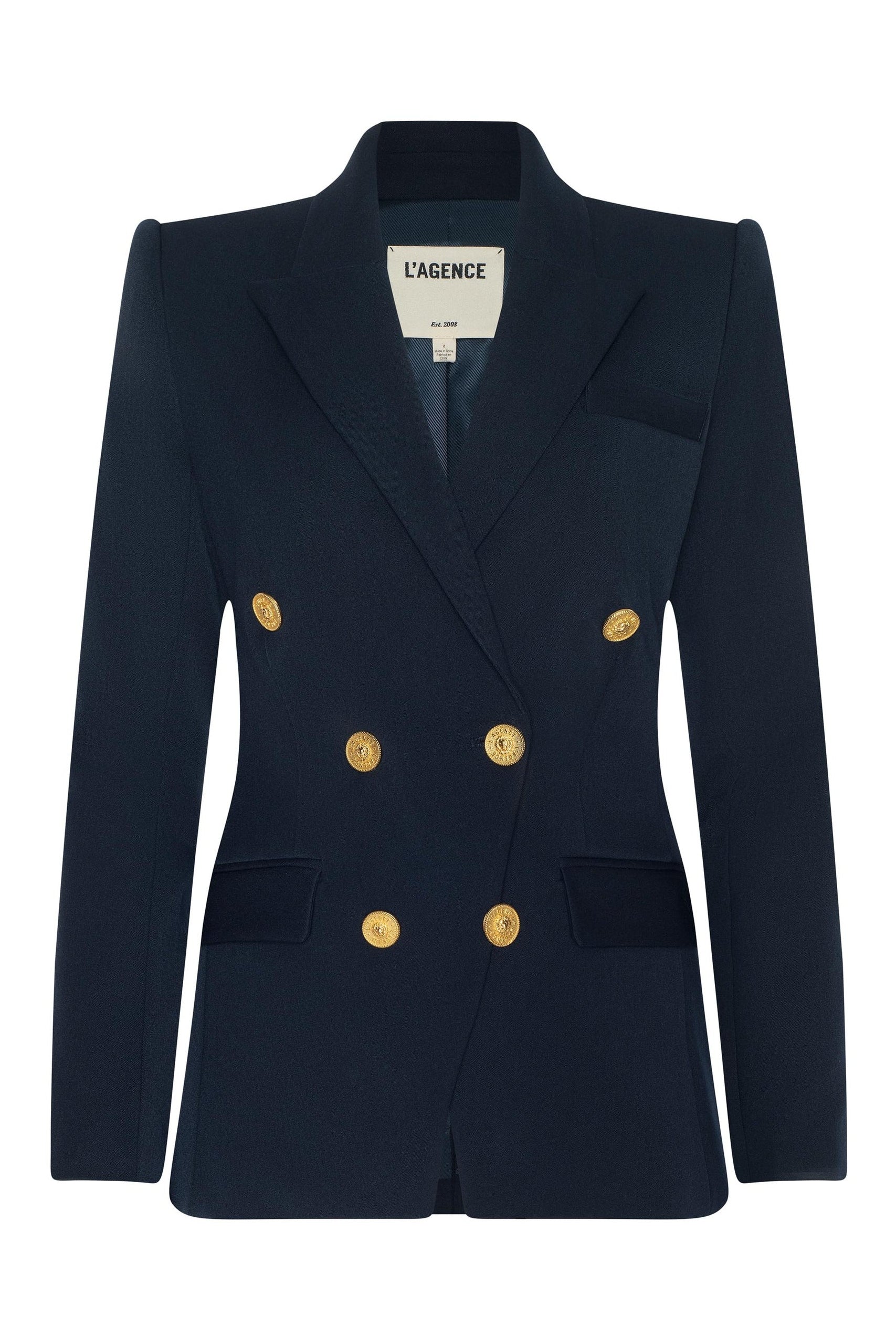 KYOMI DBL BRSTD BLAZER MIDNIGHT - sassanova