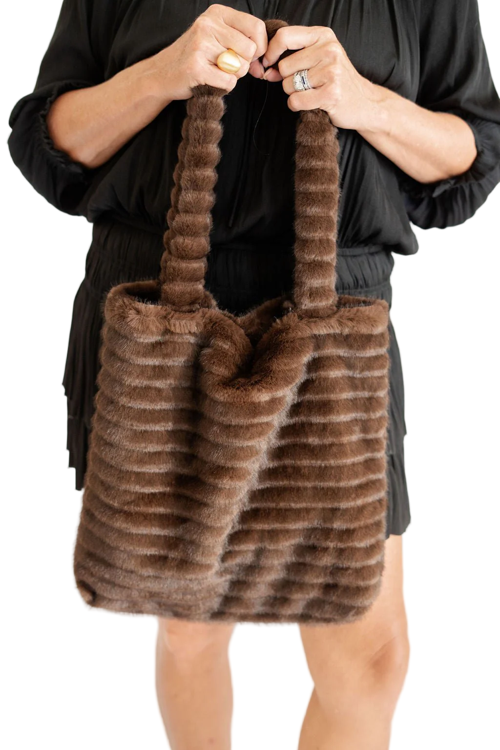 BLAKE FAUX FUR TOTE - Sassanova
