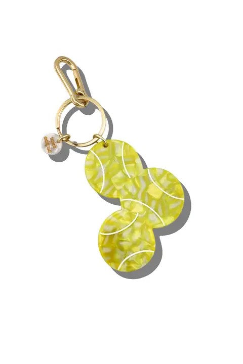 HAND PAINTED TENNIS BALL BAG CHARM & KEYCHAIN - sassanova