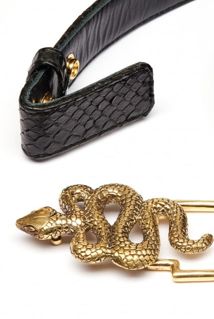 GOLDEN SNAKE BUCKLE - Belts - Sassanova