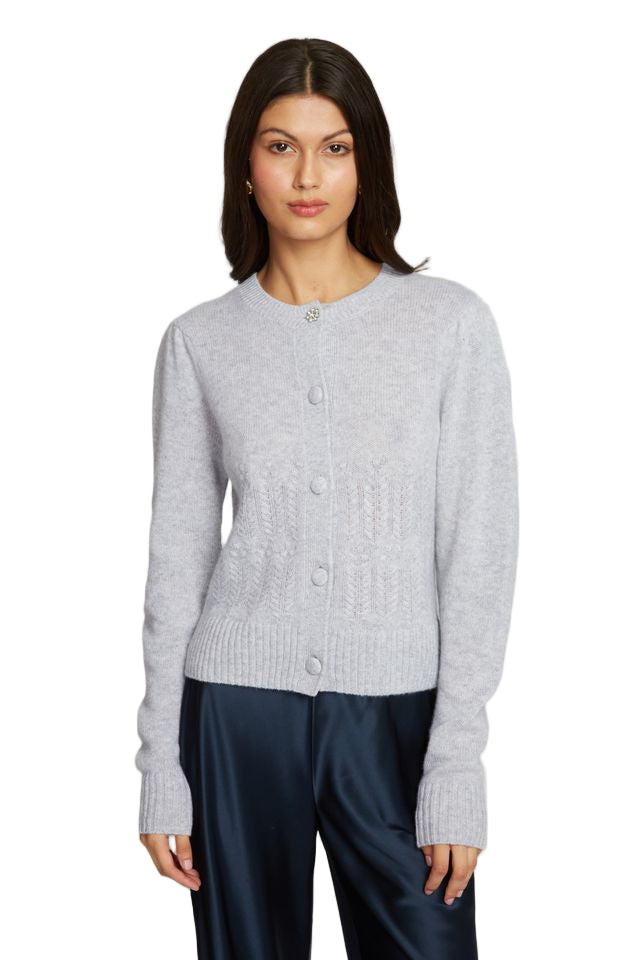 PUFF SLV POPCORN STITCH CARDIGAN - Sassanova