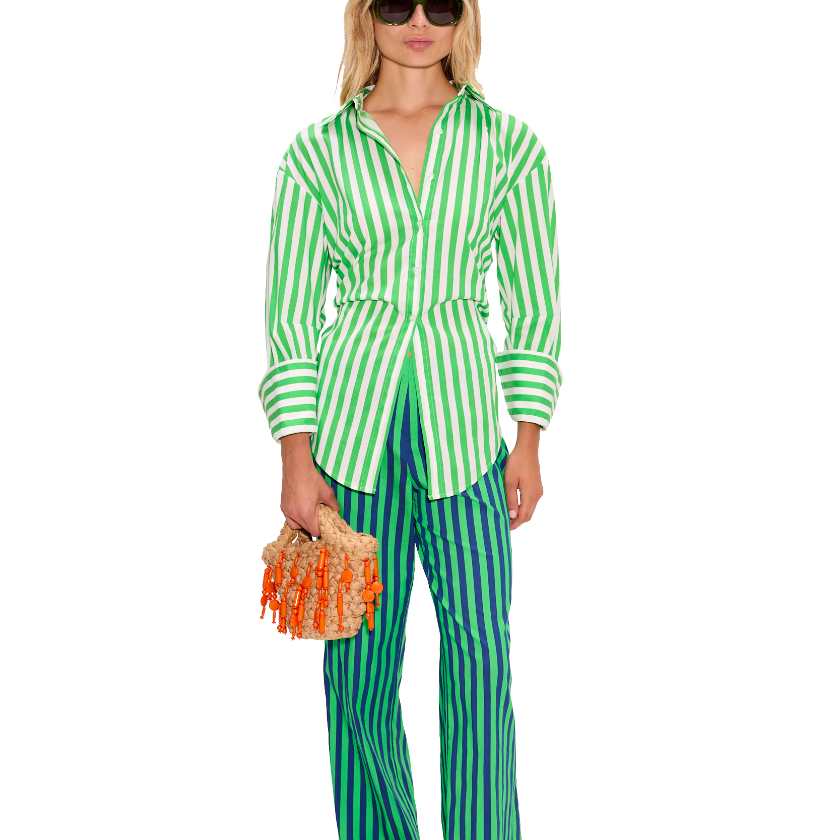 LOCH STRIPED POPLIN BUTTON UP - Blouses - Sassanova