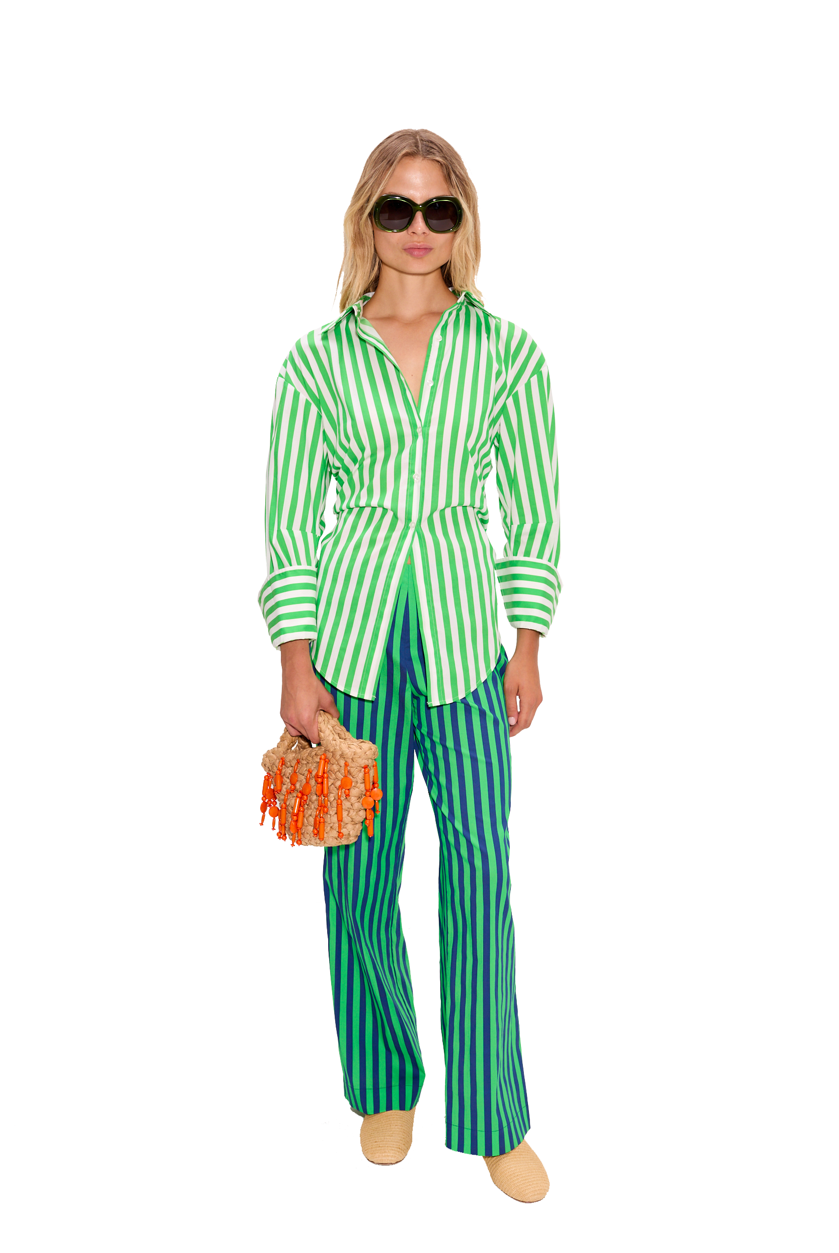 LOCH STRIPED POPLIN BUTTON UP - Blouses - Sassanova