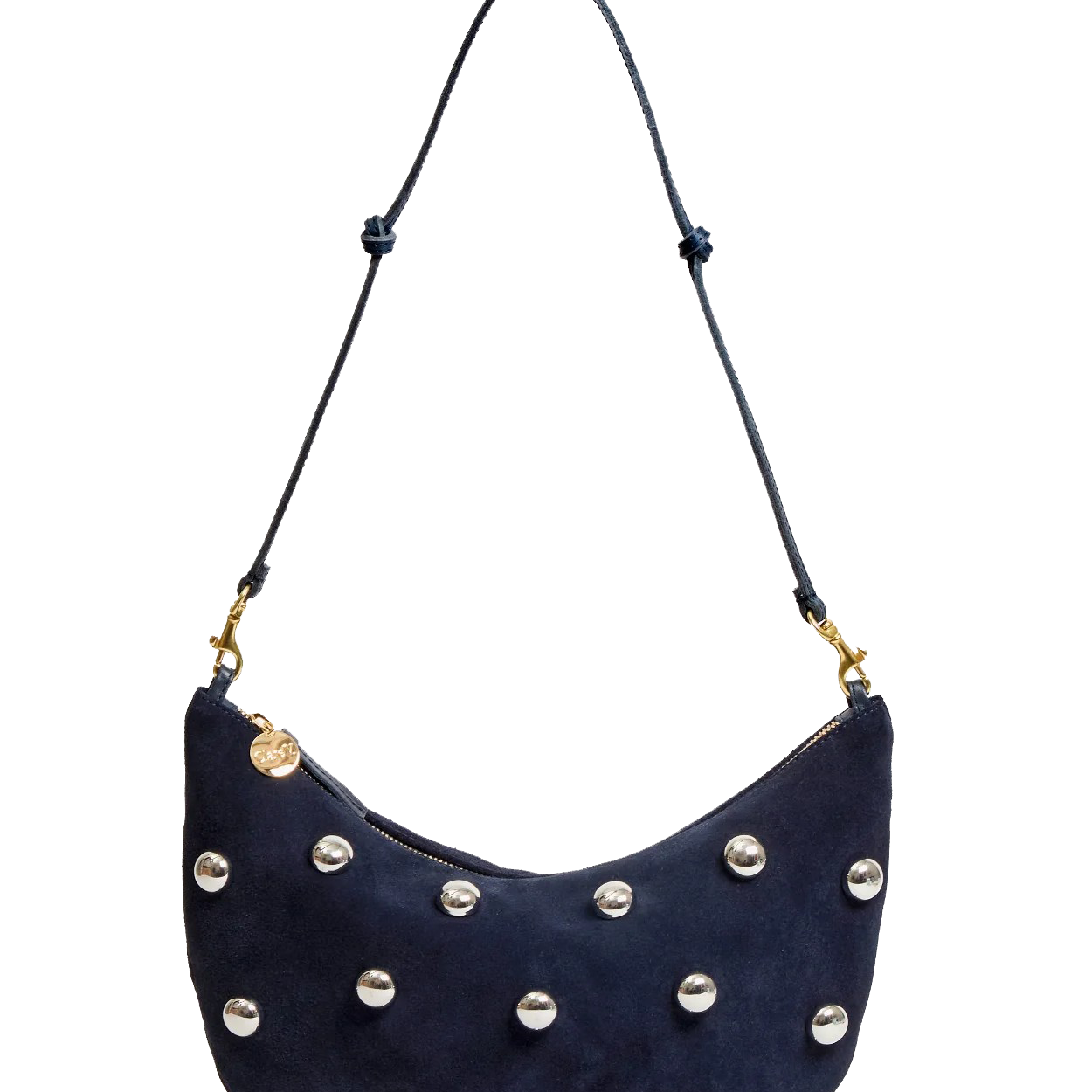 LUNE SUEDE HANDBAG WITH STUDS - Handbags - Sassanova