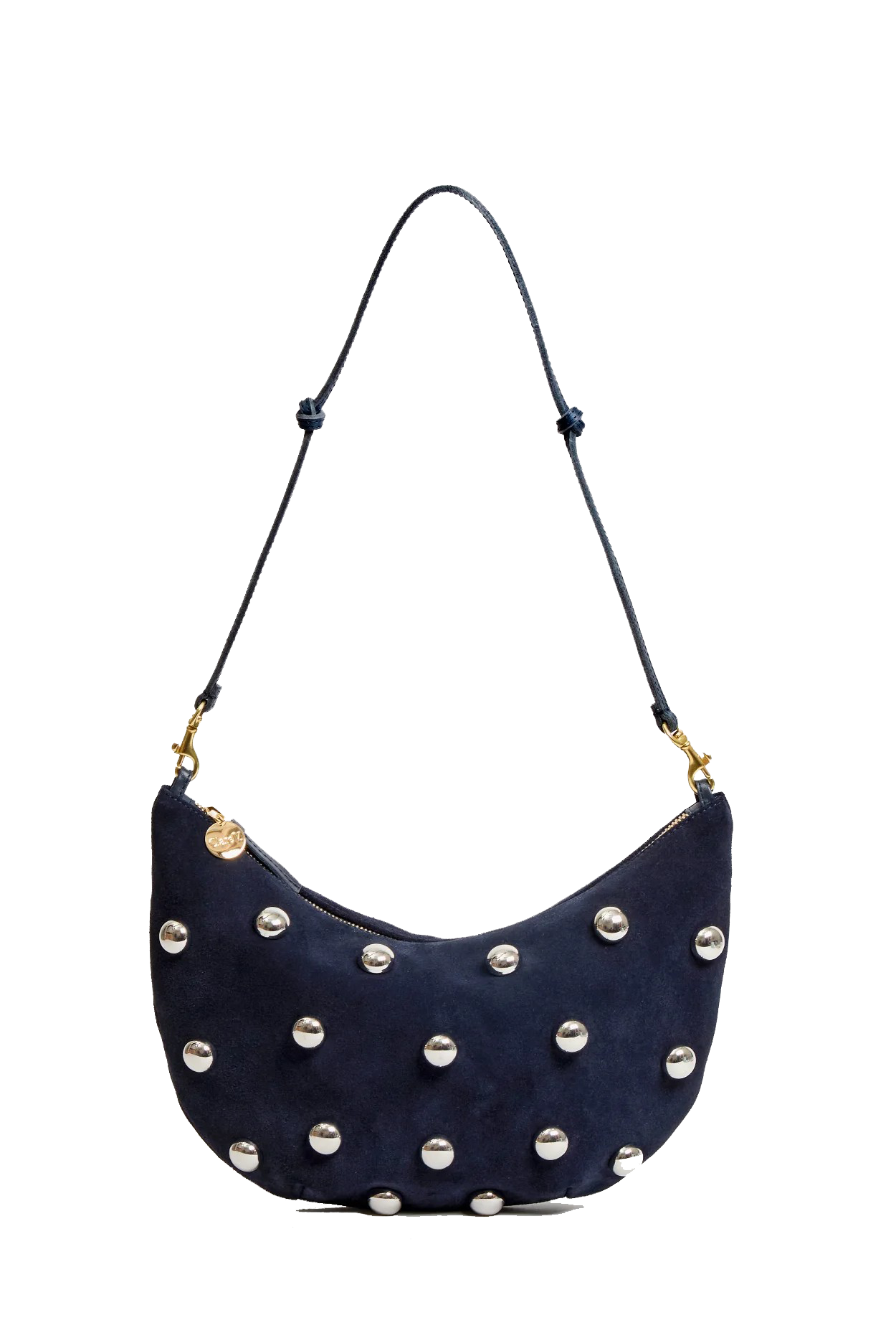 LUNE SUEDE HANDBAG WITH STUDS - Handbags - Sassanova