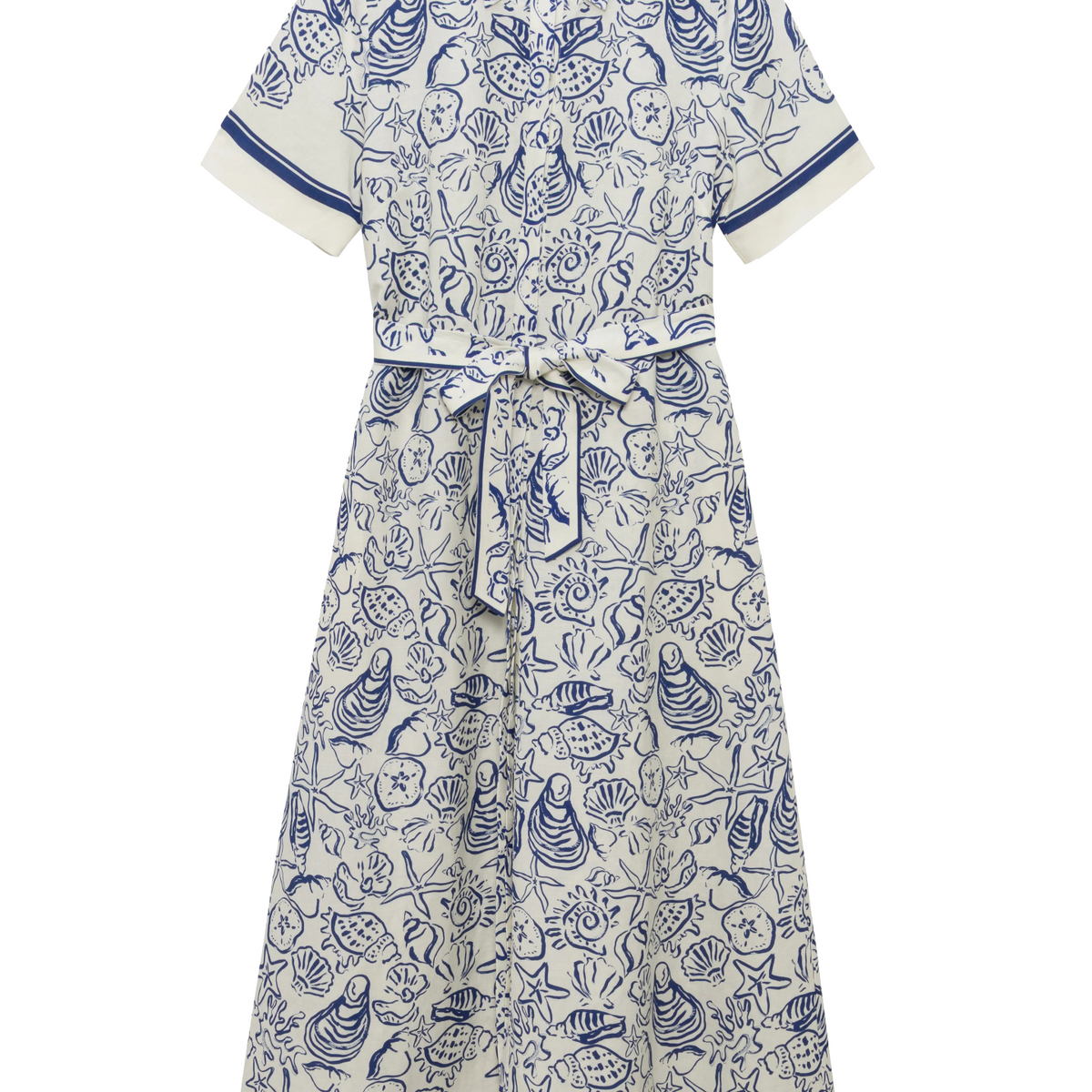 AUDRIA SHORT SLEEVE BELTED MIDI DRESS - Dresses - Sassanova