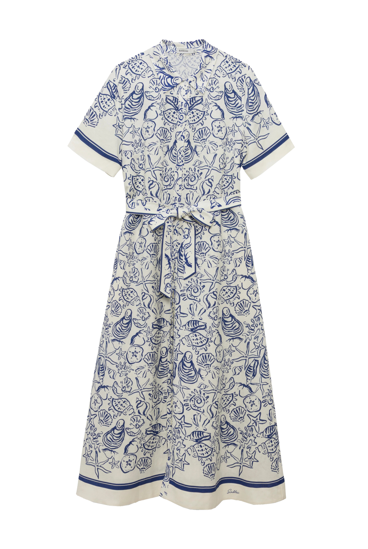 AUDRIA SHORT SLEEVE BELTED MIDI DRESS - Dresses - Sassanova