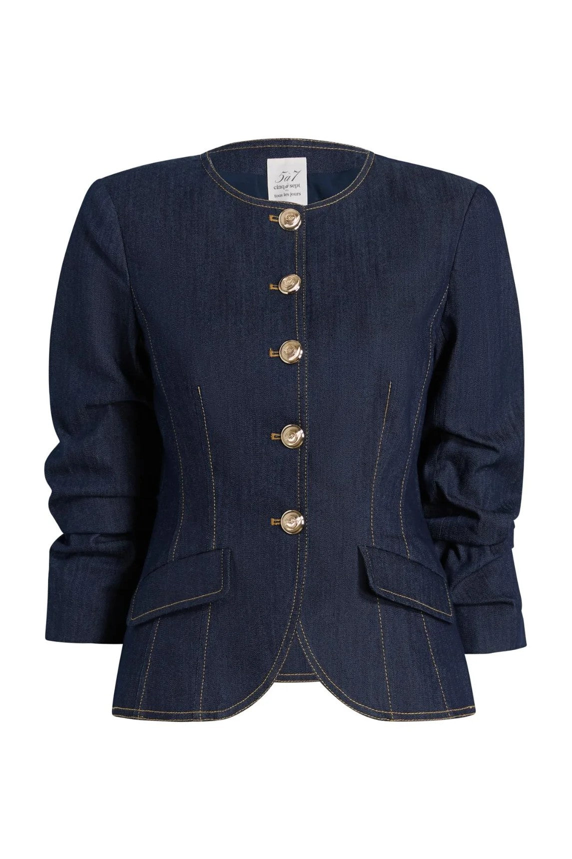 Denim Scrunched Chris Jacket-sassanova