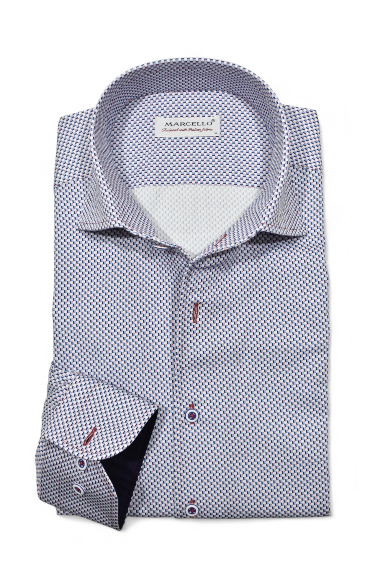 NEAT BOX PATTERN DRESS SHIRT - Long Sleeved Shirts - Novaman