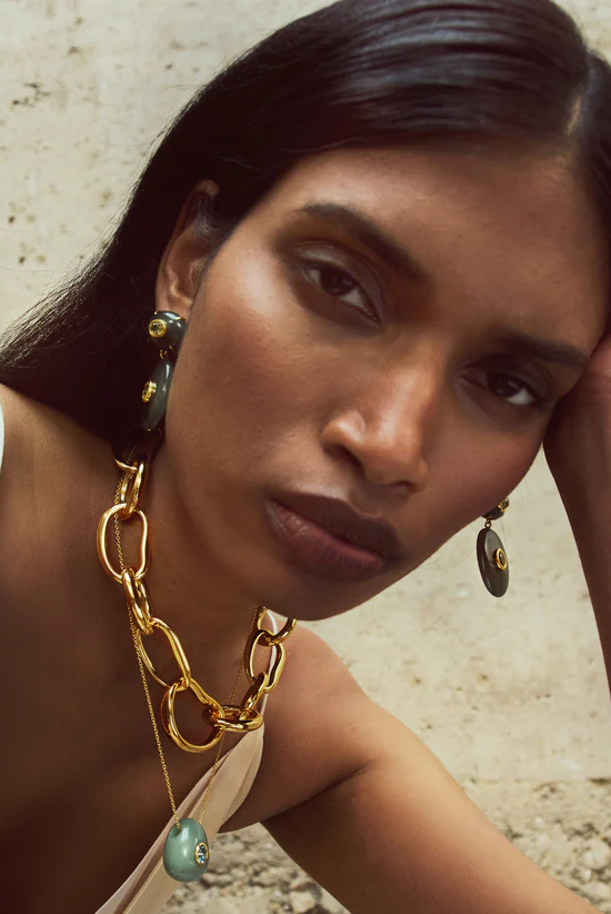 CONSTANCE NECKLACE- GRN AVENTURINE - Necklaces - Sassanova