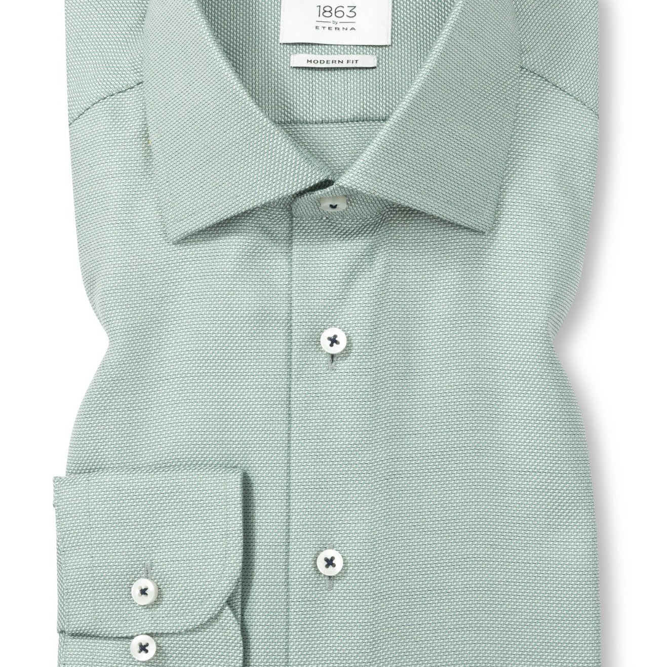 PREMIUM STRUCTURED TWILL W/KENT COLLAR GREEN-novaman