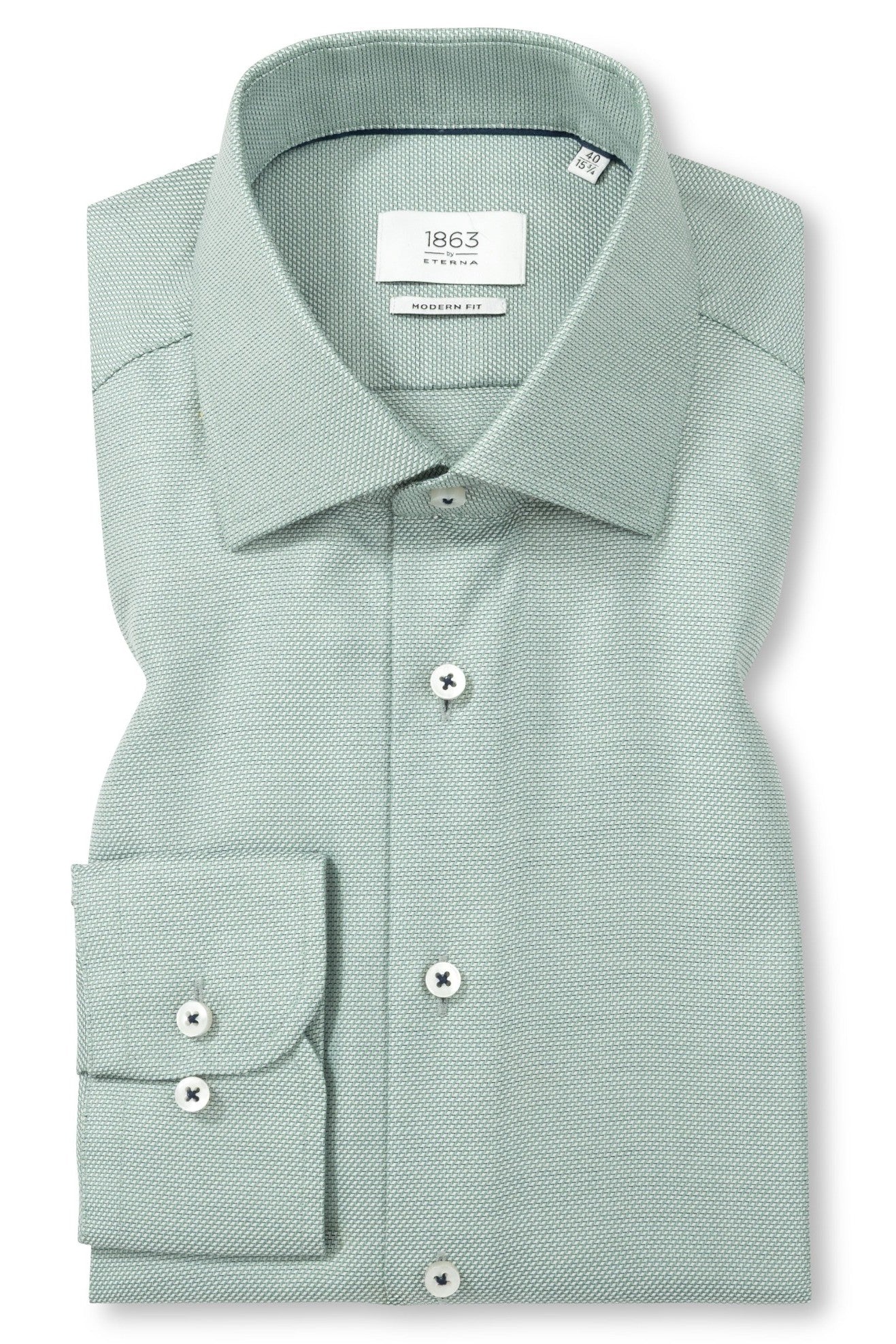 PREMIUM STRUCTURED TWILL W/KENT COLLAR GREEN-novaman