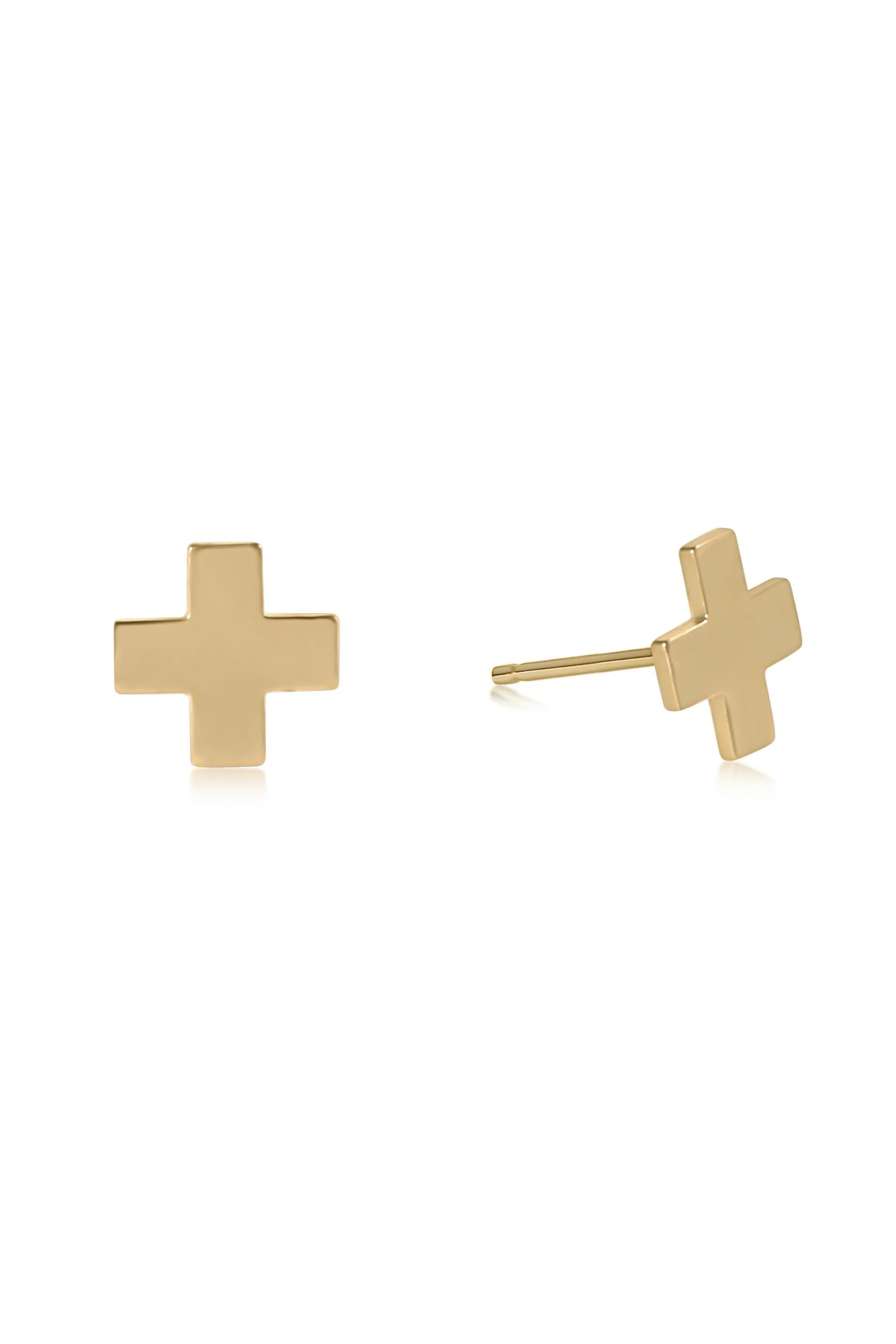 SIG CROSS STUDS- GOLD - sassanova