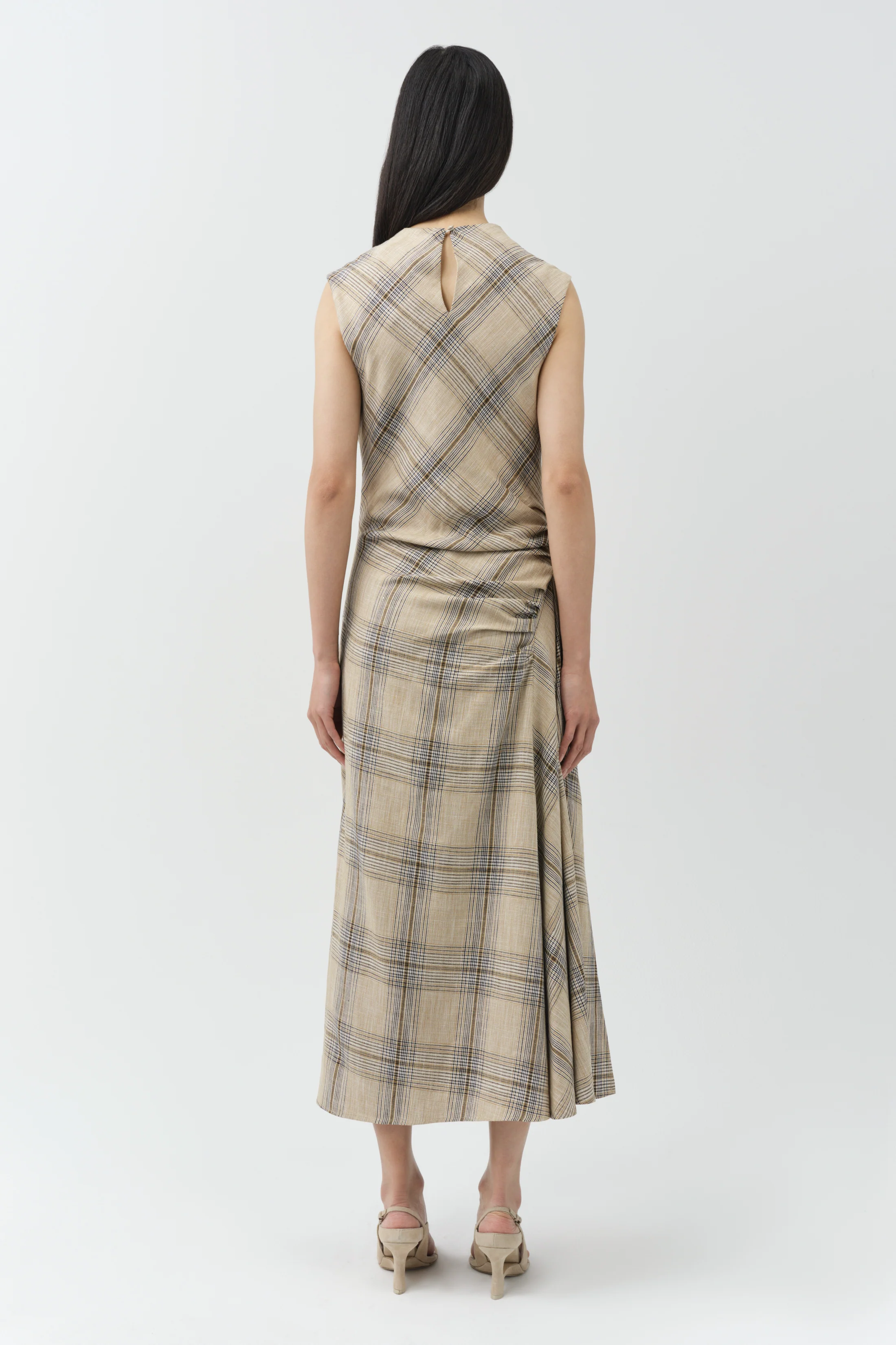 BURKE SLEEVELESS DRAPED MIDI DRESS - Dresses - Sassanova