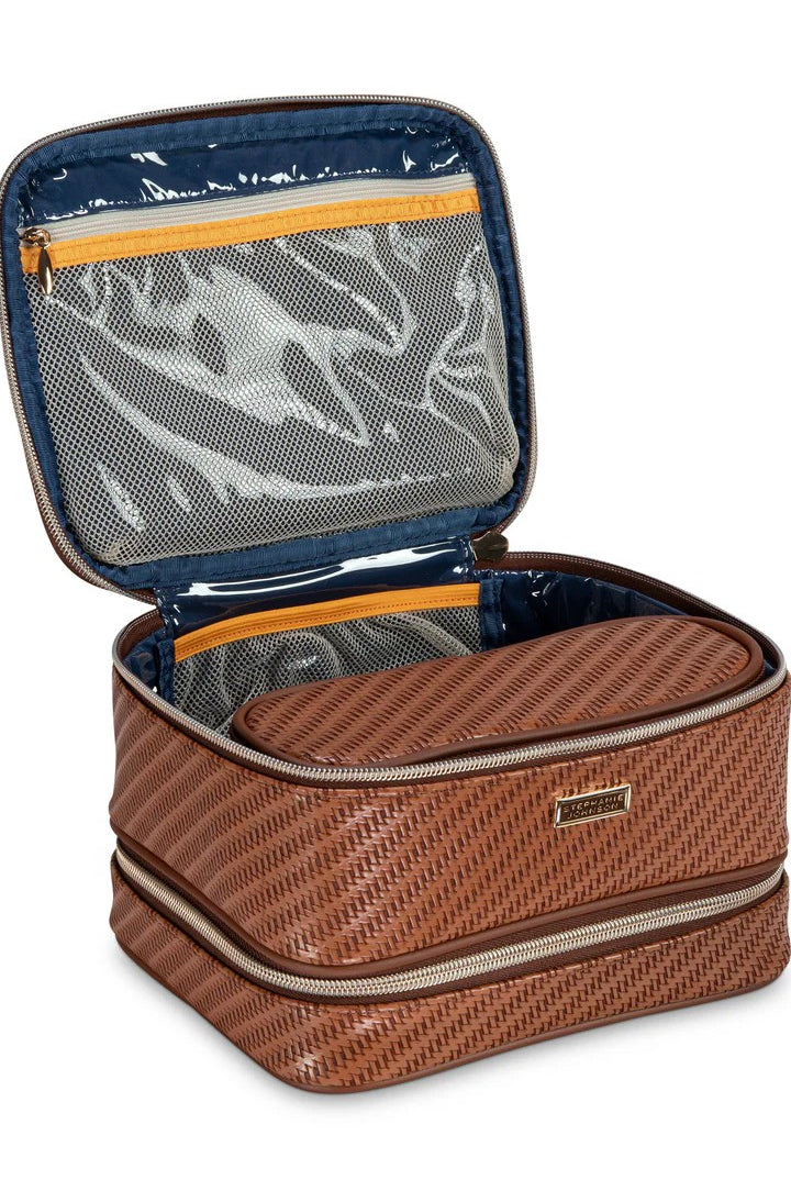 ROSEWOOD COGNAC JENNY TRAIN CASE - sassanova