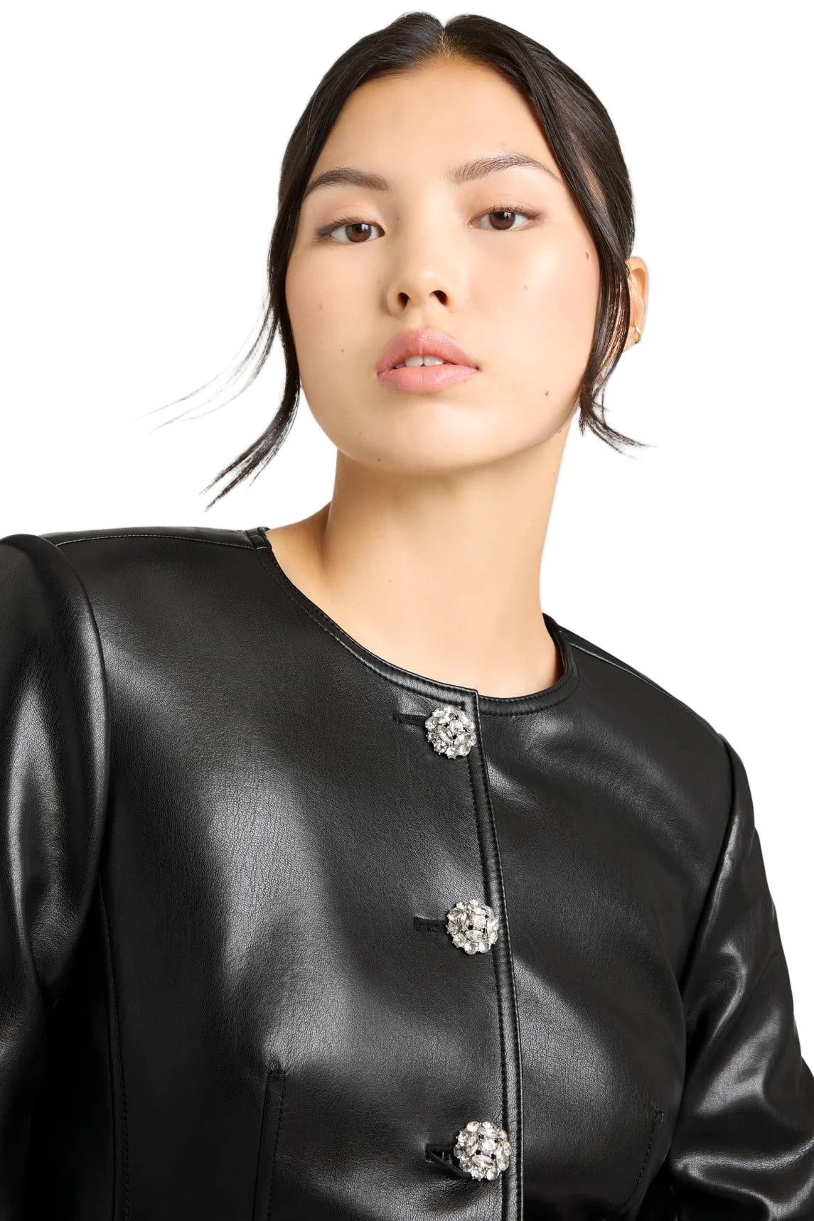 VEGAN LEATHER SCRUNCHED CHRIS JACKET-sassanova