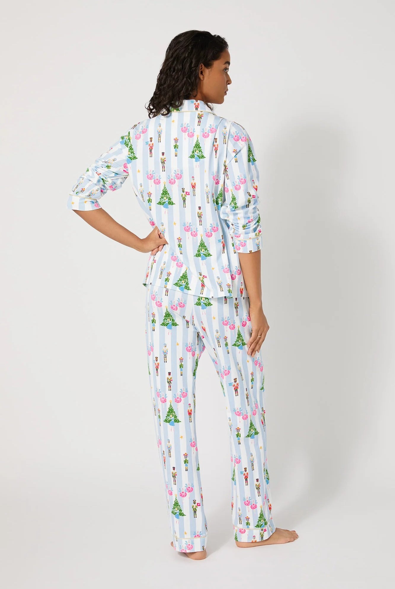 SUGAR PLUM STRIPE LS PAJAMA SET - Sassanova