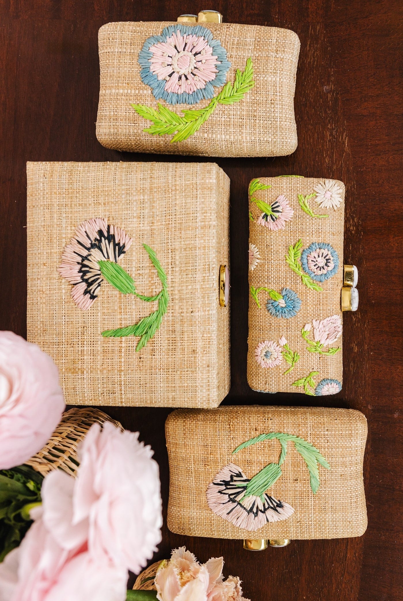 THE AZAELA MINAUDIERE- NATURAL/PINK - Handbags - Sassanova