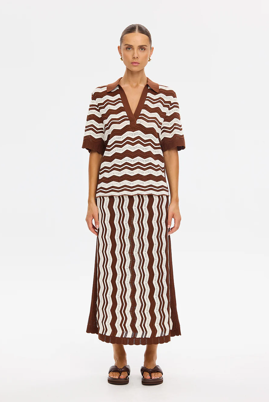 SARAH KNIT POLO TOP - Blouses - Sassanova