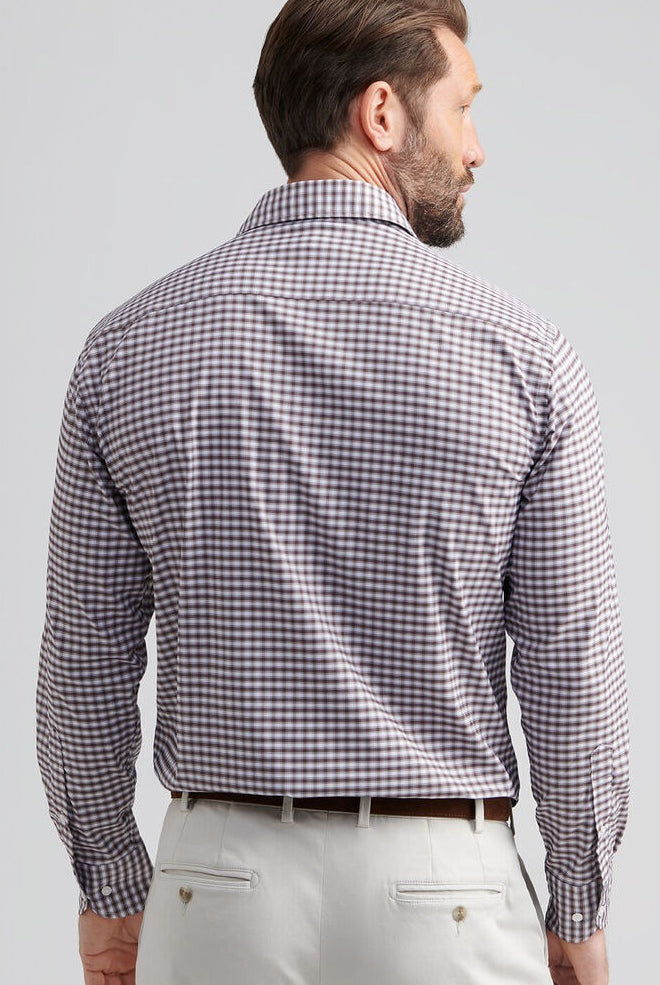 FAIRBANKS TWILL SPORT SHIRT with plaid brown and white all-over print
NOVAMAN