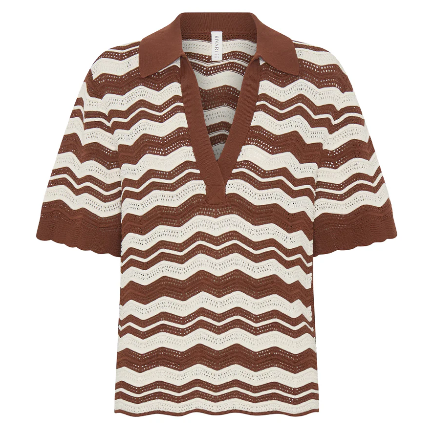 SARAH KNIT POLO TOP - Blouses - Sassanova