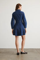 Hailey long-sleeved denim dress with button front-sassanova