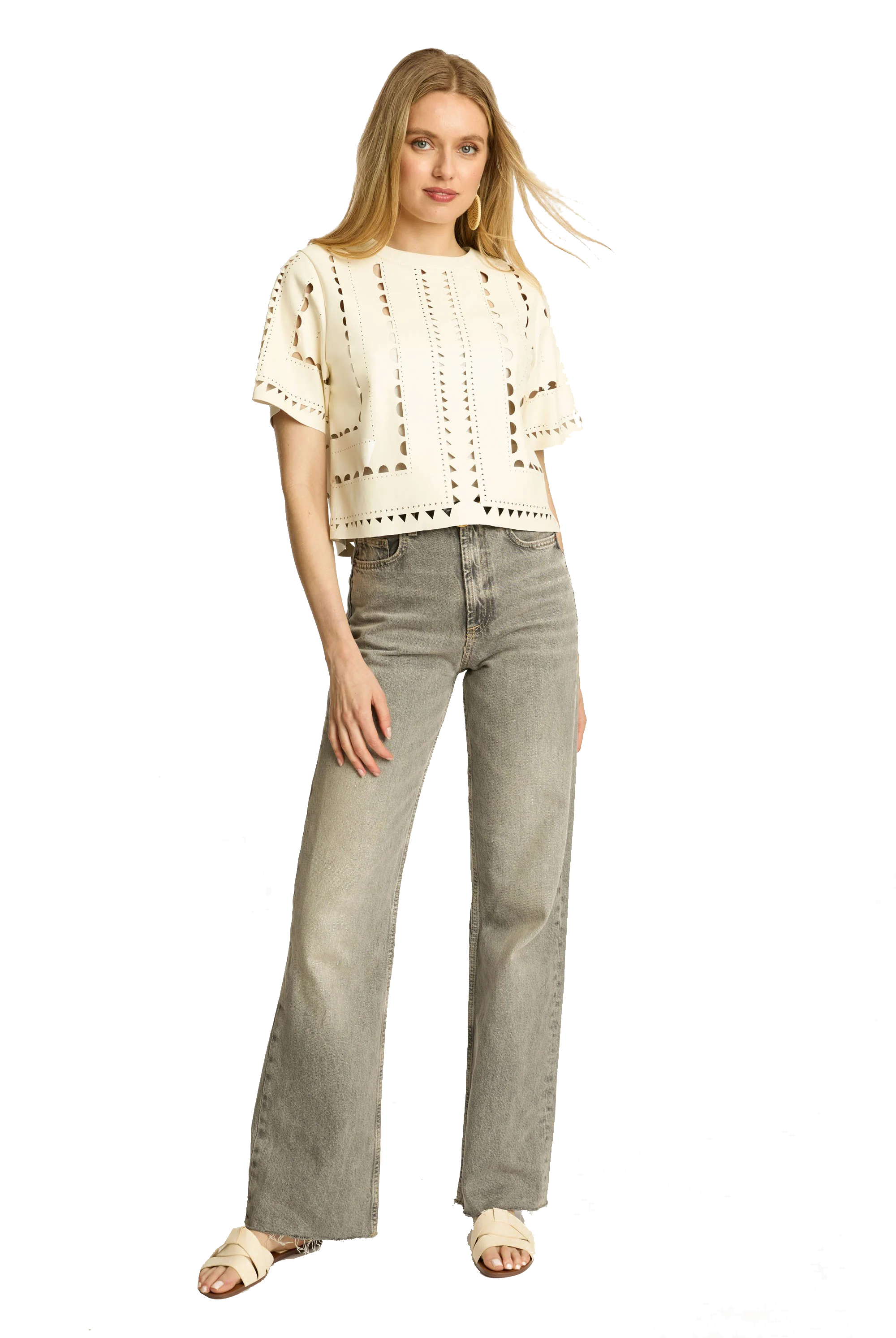 ANISA VEGAN LEATHER TOP - Sassanova