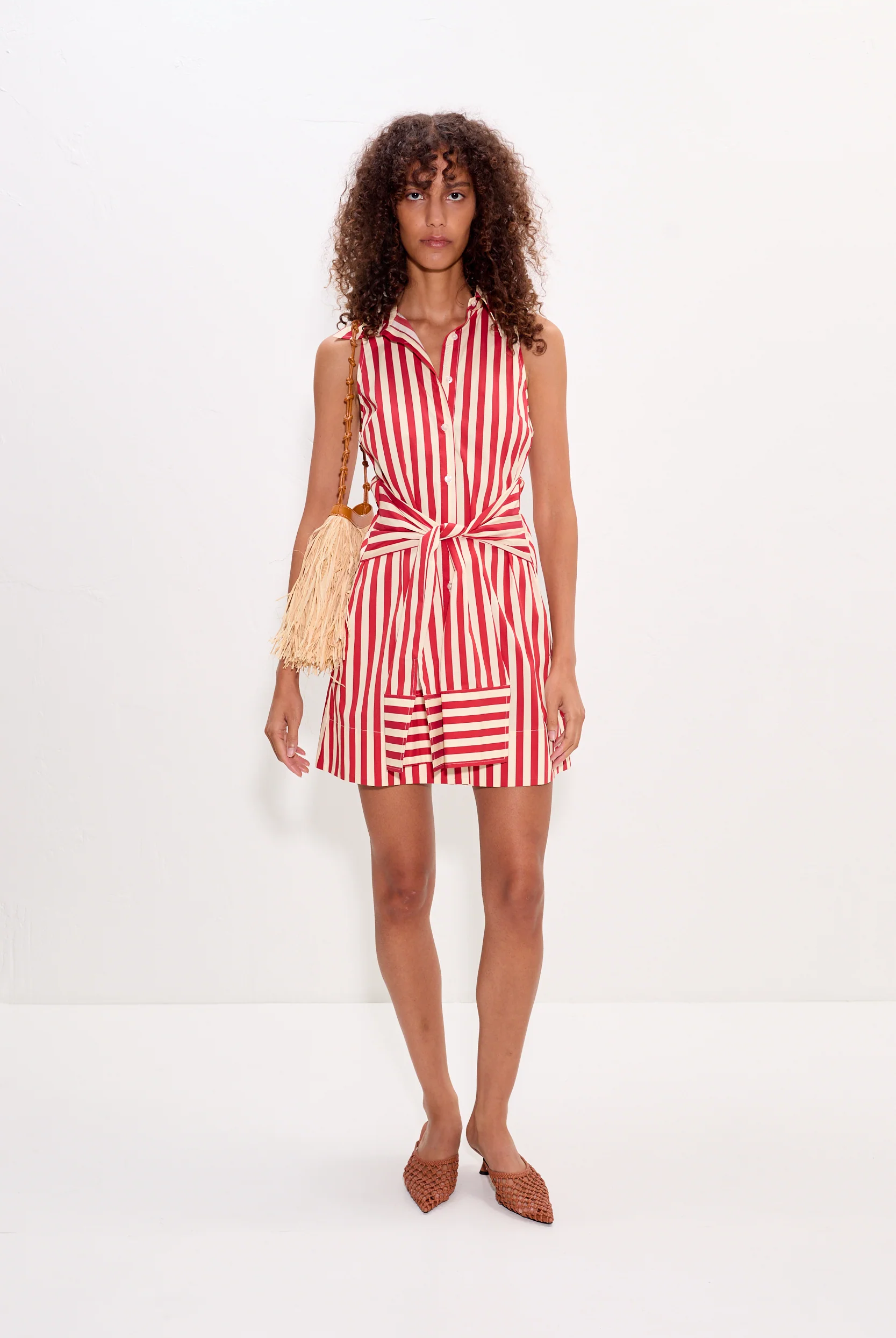 INNA SLEEVELESS POPLIN MINI DRESS - Dresses - Sassanova