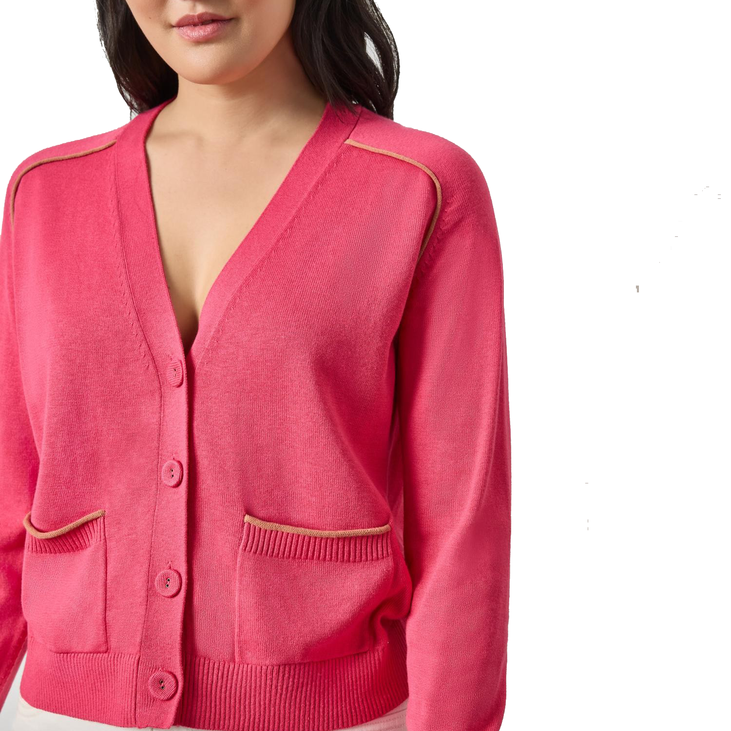 SADDLE SLEEVE V-NECK CARDIGAN - Sweaters - Sassanova