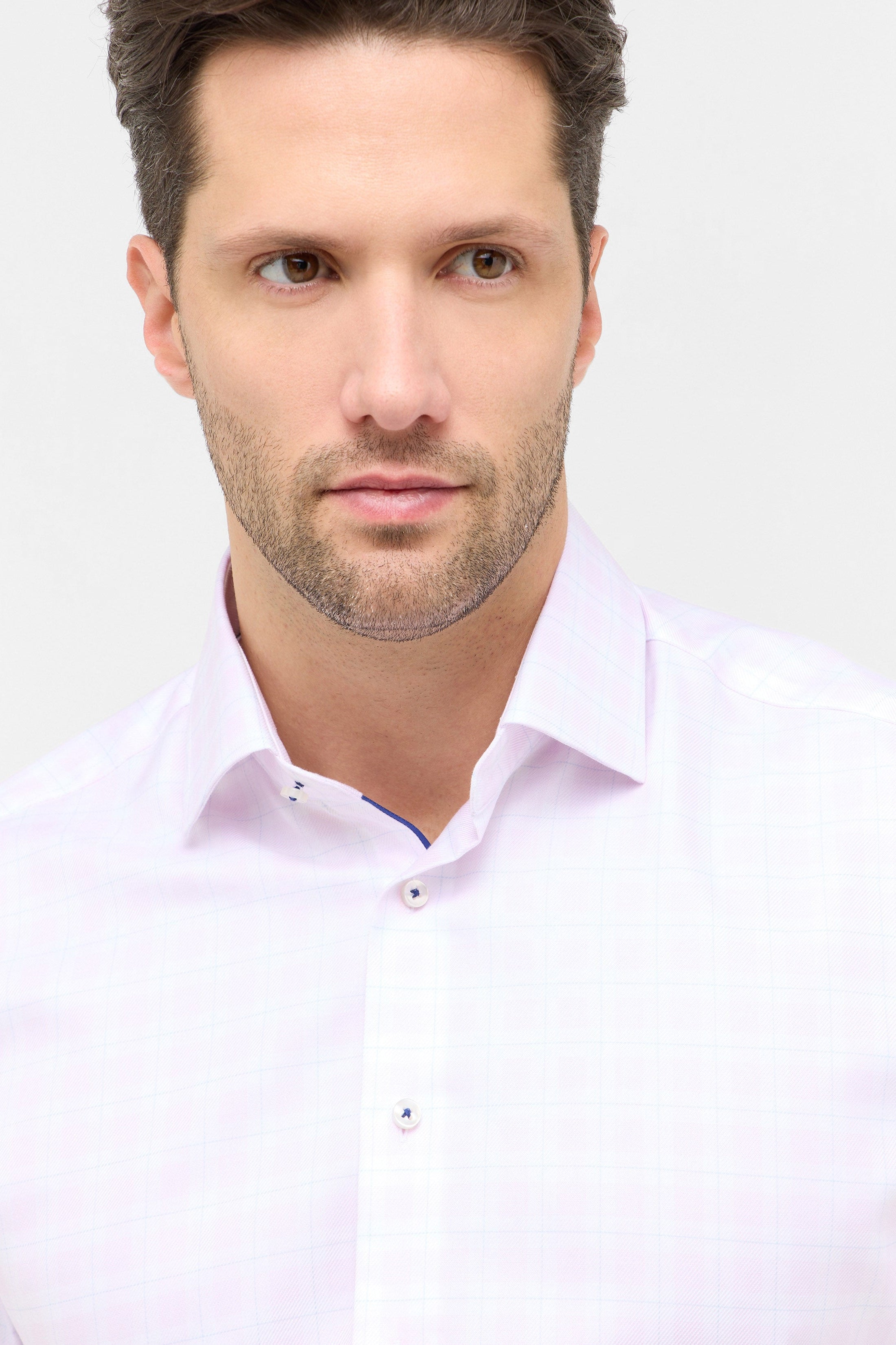 CHECK TWILL MODERN FIT DRESS SHIRT - Long Sleeved Shirts - Novaman