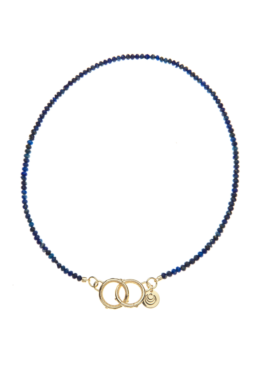 DIAMOND CUT LAPIS LARIAT BEADED NECKLACE - sassanova