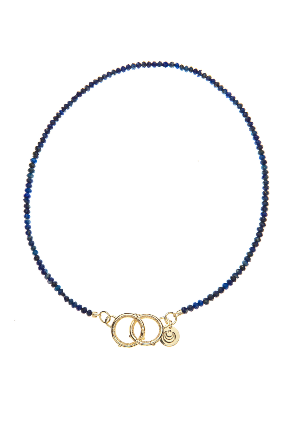DIAMOND CUT LAPIS LARIAT BEADED NECKLACE - sassanova