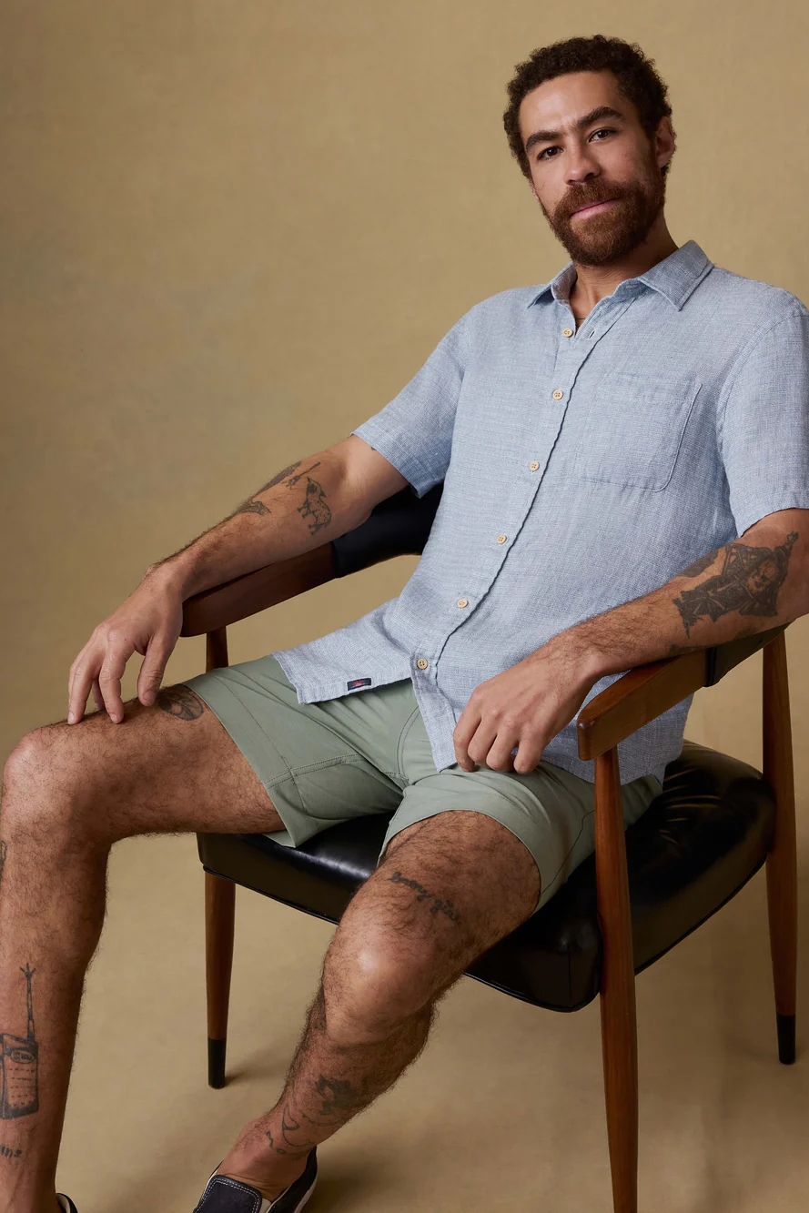 SHORT SLEEVE PALMA LINEN SHIRT - Short Sleeved Shirts - Novaman
