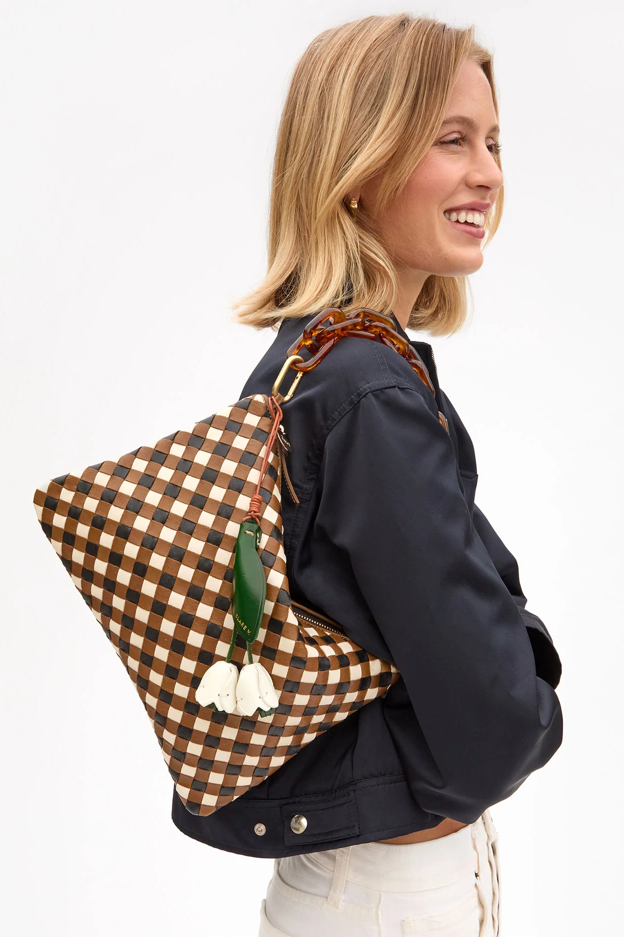 FLAT CLUTCH MEDIUM WOVEN DIAGONAL - Handbags - Sassanova