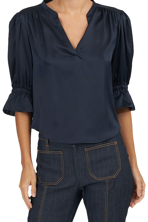 SPLIT NECK FIONA TOP - Blouses - Sassanova